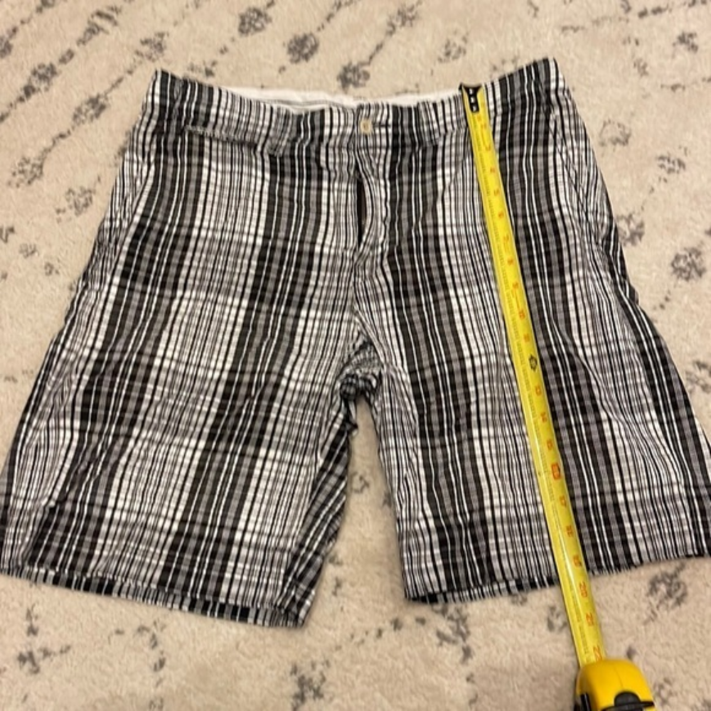 POLO RALPH LAUREN Black White Plaid Shorts Size 34